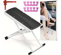 TEMU Reposapiés para pedicuras, soporte ajustable con características antideslizantes, separador de dedos - Conveniente para uso doméstico, flexión o estiramientos, set de pedicura de belleza (Negro)