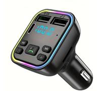 TEMU Reproductor de MP3 para coche, transmisor FM inalámbrico, carga rápida USB y C, Kit para teléfono móvil - Kit para teléfono móvil , modulador FM para reproductores de MP3