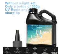 TEMU Resina epoxi de 500g - y , resina epoxi adhesiva con rayos UV, adecuada para hacer joyas DIY, manualidades, fundición, pintura, etc., rápido, sin residuos