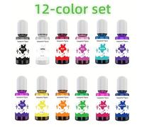 TEMU Resina epoxi y resina UV universal transparente de 6/12/24 colores (10ml/color), para procesos de DIY, colorante para joyería artesanal con y UV