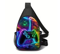 TEMU Riñonera de pecho estampada de moda, bandolera deportiva cruzada para hombre, mochila de de poliéster