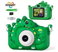 TEMU RIVGOT de , fotografía time-lapse, MP3 y juegos, cámara infantil dinosaurio , cámaras HD duales, interfaz USB, para niños de 3 a 12 años, tarjeta SD de 32GB, regalos de temporada escolar y