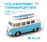 TEMU RMZ CITY 1:36 Aleación para de Autobús VOLKSWAGEN y Tabla de Surf con Puertas Abatibles - Acción de Retroceso, Réplica para Juegos , Regalo de , Vehículo de Juguete Coleccionable