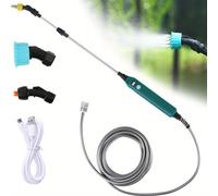 TEMU Rociador Eléctrico Portátil Recargable para Jardín Boquillas y Manguera de 5m, Pulverizador para Césped y Malezas