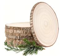 TEMU Rodajas de Madera Juego de 2 Piezas, Grandes de Madera Natural de 9 Pulgadas Sin Acabar, para de Mesa, Decoración de Mesas, Manualidades, Decoración y Pintura