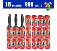 TEMU Rodillo Quitapelusas Súper Potente - 4 Rollos (220 Hojas) / 10 Rollos (550 Hojas) | Ideal para Muebles y Ropa | Herramienta Eliminadora de Pelos de Perros y Gatos