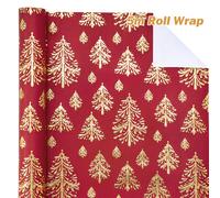 TEMU Rollo de Papel de Envolver Decorativo 3D, que Mide 17 Pulgadas por 16.5 Pies, Disponible en Patrones de Copo de Nieve o Árbol de Navidad, Ideal para , Días Festivos, , Baby Showers y Fiestas