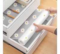 TEMU Rollo de protectores antideslizantes para gabinetes con diseño de margaritas - Resistentes a las manchas, para cajones, refrigeradores y encimeras - Material de PVC fácil de limpiar