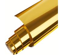 TEMU Rollo Pequeño de Vinilo Metálico HTV de 30x90cm en , Dorado, Plateado, Vinilo de Transferencia Caliente Colorido para Camisetas, Plancha HTV, Fácil de Cortar y Desbrozar, Vinilo Permanente
