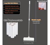 TEMU Rollos de repuesto para un rodillo quitapelusas diseñado para pisos, con tres rollos adhesivos ideales para el pelo de mascotas. un mango largo adecuado para usar en pisos, alfombras, sofás.