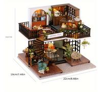 TEMU Rompecabezas de Casa Pequeña a en 3D, de de Construcción Retro de Madera para Hacer Tú Mismo, Regalo de Exquisito Sin Pegamento/Pilas