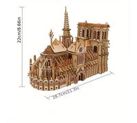 TEMU Rompecabezas de Madera 3D de la de de París - Kit de Manualidades Educativas DIY, Tema de , Idea de Regalo Creativa (239pcs/11.2"x4.7"x8.6")