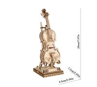 TEMU Rompecabezas de violín de madera DIY, 3D , juguete instrumento musical, decoración artesanal para el hogar, regalos de Navidad y Halloween