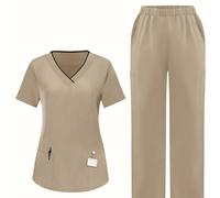 TEMU Ropa de manual para mujeres en quirófano, odontología bucal masculina, belleza médica, salopeta, enfermeras, traje dividido, traje de manual con múltiples bolsillos