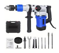 TEMU rotativo SDS-Plus de 1500W con función de , de demolición de impacto, eléctrico con mango giratorio de 360° y estuche de transporte