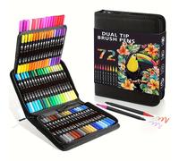 TEMU Rotuladores de Punta, Set de 72 Marcadores con Punta y Punta de para Libros de Colorear, Caligrafía Manual, Kit de Suministros para Dibujo, para Uso Artístico Profesional