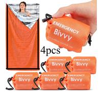 TEMU Saco de dormir de emergencia, saco bivouac de , térmica de emergencia de Mylar, refugio y portátil para equipo de camping, senderismo, viajes, actividades al aire libre, (3 piezas, 4 piezas)