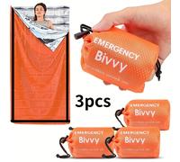 TEMU Saco de dormir de emergencia, saco bivouac de , térmica de emergencia de Mylar, refugio y portátil para equipo de camping, senderismo, viajes, actividades al aire libre, (3 piezas, 4 piezas)