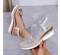 TEMU Sandalias con cuña elegantes y cómodas para mujer, perfectas para con una gruesa versátil.