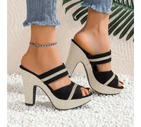 TEMU Sandalias elegantes de tacón para mujer, casuales y cómodas, ideales para todas , con un estilo bohemio y suelas gruesas, perfectas para fiestas y discotecas. Zapatos para mujer.
