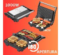 TEMU Sandwichera Y Panini 2 Rebanadas 1000W