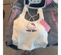 TEMU Sanrio Camisole with a Cute Hello Kitty Print, Versatile Cross-Back Design, And Built-In Padding for a Fitted Look. Made from Polyester, This Adorable Tank Top Makes a Perfect New Year Gift.