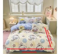 TEMU Sanrio Hello Kitty My Melody Cinnamoroll Kuromi 3 piezas de ropa de cama, una de edredón y dos fundas de almohada con estampado de dibujos animados, para todas
