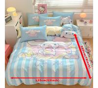 TEMU Sanrio Hello Kitty My Melody Cinnamoroll Kuromi 3 piezas de ropa de cama, una de edredón y dos fundas de almohada con estampado de dibujos animados, para todas