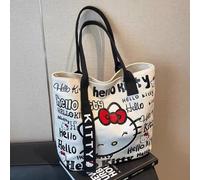 TEMU Sanrio para Hello Kitty Bolso Tote Grande - Diseño Lindo de Noche Estrellada con Rosadas, Bolso de Duradero y Elegante para Viajeros, Cierre de Cremallera, Colores Mezclados