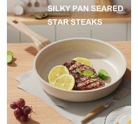 TEMU Sartén antiadherente multifuncional de 22 cm con diseño de piedra, ideal para uso doméstico, para cocinar , panqueques y salteados, compatible con estufas de inducción y gas.