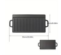 TEMU Sartén de hierro fundido de cara con - Herramienta de BBQ versátil para camping al , uso dual y para asar con asa, para bistecs y asados, herramienta de BBQ