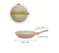 TEMU Sartén de Piedra Antiadherente de 7.3" - Resistente al , Fácil de Limpiar para Comidas Saludables los Días - Rosa o Azul