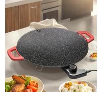 TEMU Sartén Eléctrica Multifuncional, 36 cm de Tamaño Grande, Control de , Antiadherente y Fácil de Limpiar, Adecuada para 4-6 , Mango Antiescaldaduras, Ideal para Reuniones Familiares y Picnics al