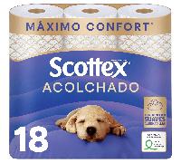 TEMU Scottex Acolchado Papel Higiénico Acolchado, Rollos Capas que Proporcionan Confort y Suavidad