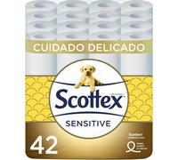TEMU Scottex Papel Higiénico Sensitive 42 rollos capas cuidado delicado gracias al de leche de almendras
