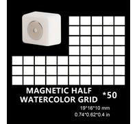 TEMU SeamiArt 50/100 Piezas de Medias Paletas Magnéticas para Tubos de Acuarela, de Lata con Organizador, Herramientas y Suministros