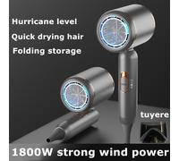 TEMU Secador de Pelo Plegable de Potencia de 1800W con Secado Rápido, Viento Fuerte y Diseño Compacto - Ideal para Hogar, Hoteles y Viajes - Boquilla Flexible de 1.5m-, Cuerpo Metálico y Enchufe UE