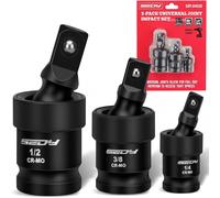 TEMU SEDY Conector Universal de Impacto - Juego Giratorio de Casquillos: 3 piezas de 1/2 , 3/8 , 1/4 , adaptador giratorio flexible de acero CR-MO , conector en U