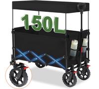 TEMU Sekey Carro de Plegable con Techo 150L 150KG, Carro de Plegable con Parasol para Excursiones, Playa y Camping