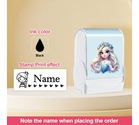 TEMU Sello Personalizado de de Princesa Disney Elsa | Diseño para Etiquetar Uniformes, Cuadernos y Tela, Fórmula de Tinta de Secado Rápido y Larga Duración, Soporte Multilingüe