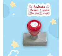 TEMU Sellos "Revisado" en Español - Sello de Goma y Corregido con Diseño de Hacia , Plástico Duradero para Profesores, Oficina & Revisións Financieras - Garantizada