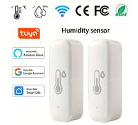 TEMU Sensor de y Humedad WiFi Tuya | Monitor Remoto para Hogar Inteligente con , Compatible con Alexa y , de Mesa, No, Batería