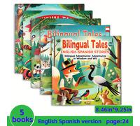 TEMU Serie de Libros de Historias Bilingües: Set de Aprendizaje de 5 Libros en Inglés-Español para Niños