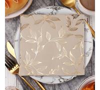 TEMU Servilletas Desechables Elegantes con Hojas Doradas, 20pcs - para Pascua, Hanukkah, Acción de Gracias y Celebraciones Familiares