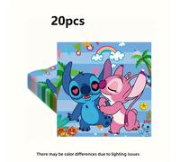 TEMU Servilletas temáticas de Disney Stitch & Lilo - Diseño de dibujos animados vibrantes con Stitch & Lilo, perfectas para fiestas de , celebraciones navideñas y picnics al