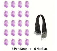 TEMU Set 12 Colgantes de de Formas Irregulares, un Collar Suelto con Cadena Negra Ajustable, para Hacer Joyería DIY, y un Regalo para Fiestas/Vacaciones (6 Colgantes + 6 Cadenas de Collar)