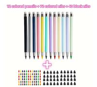 TEMU set 124 piezas: 12 lápices , 72 puntas y 40 puntas negras reemplazables. lápiz equipado con un borrador. lápices Infinity no requieren afilado y cuentan con tecnología permanente sin tinta.