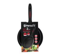 TEMU Set 2 Sartenes de Acero Inoxidable 20 & 24 cm - Antiadherente libre de , Difusor “” con acabado piel de naranja, ergonómicas - Home