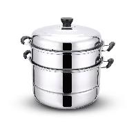 TEMU Set a Vapor Antiadherente Multicapa de 28Cm - Cocedor de Acero Inoxidable de 3 Niveles para Gas/Inducción, Grado Profesional con , para Lavavajillas