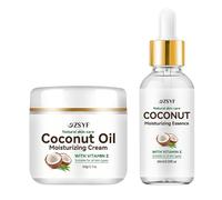 TEMU Set Combinado Hidratante de Aceite de Coco + Sérum - Hidratación y Humectación de Acción, Nutrición Profunda. en E, Colágeno y Glicerina Hidratante, para Todo Tipo de Piel